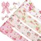 Floral Wired Edge Ribbon 4 Rolls Rose Flower Pattern Ribbon Spring Summer Fabric Decorative Craft Ribbon Roll for Gift Wrapping Decor Hair Bow Sewing Wreath Crafts, 20 Yard x 2.5 Inch